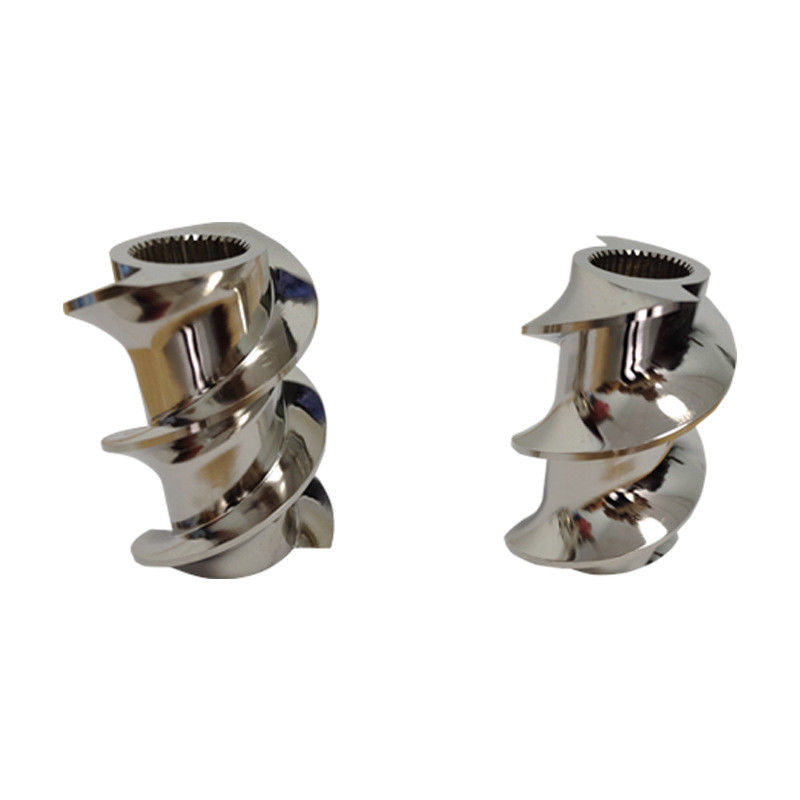 เครื่องผลักดันสกรูคู่ Elemenet Kneading Block Meshing Block ทนทานต่อการกัดกร่อนและสวม