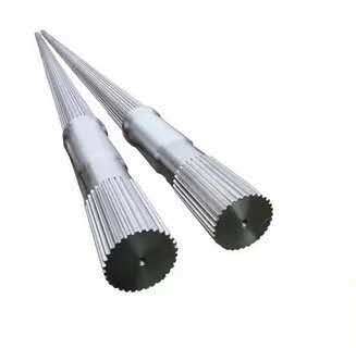 เครื่องอัดรีดสกรูคู่ องค์ประกอบสกรูหมุนสั่นสะเทือนสำหรับวัสดุที่กำหนดเอง เครื่องอัดรีด WPC