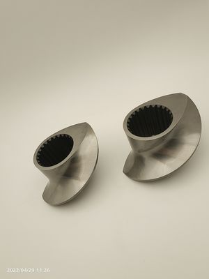 อุปกรณ์เสริมเครื่องบดกรีเนียเตอร์ Twin Screw Extruder Granulator Meshing Covey Screw Element จาก 12 มม -300 มม