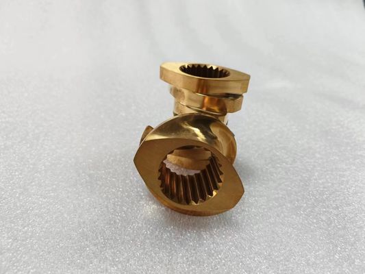 อะไหล่ extruder หมุนสองสกรูทองแดง บล็อค kneading สําหรับการใช้งานพิเศษ