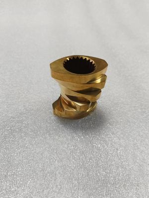 อะไหล่ extruder หมุนสองสกรูทองแดง บล็อค kneading สําหรับการใช้งานพิเศษ