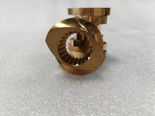 อะไหล่ extruder หมุนสองสกรูทองแดง บล็อค kneading สําหรับการใช้งานพิเศษ