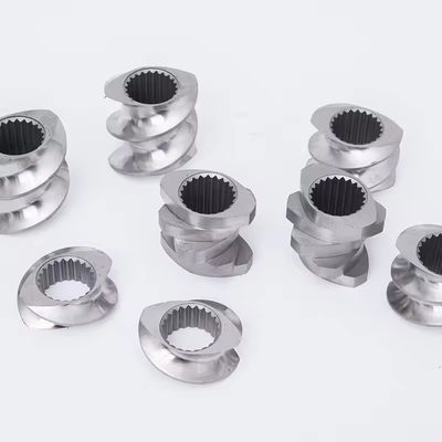 ความแม่นยําสูง extruded สกรูและกระบอก สกรูส่วนประกอบสําหรับเครื่อง extruder สองสกรู
