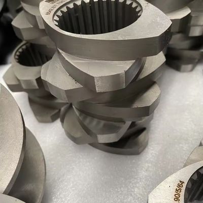 ความแม่นยําสูง extruded สกรูและกระบอก สกรูส่วนประกอบสําหรับเครื่อง extruder สองสกรู