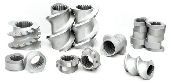 เครื่องบดหมุนร่วม Twin Screw Extruder ชิ้นส่วนของเครื่อง Shaft Screw Segment Barrel และ Side Feeder usd สําหรับเครื่องแบตเตอรี่ลิตিয়াম